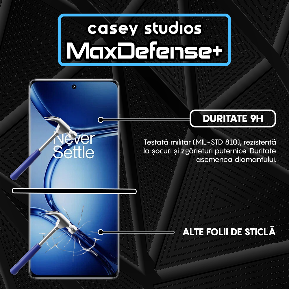 Folie Sticla MaxDefense+ - OnePlus Ace 2 Pro - Negru