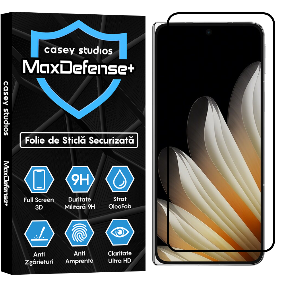 Folie Sticla MaxDefense+ - Oppo Find N5 - Negru