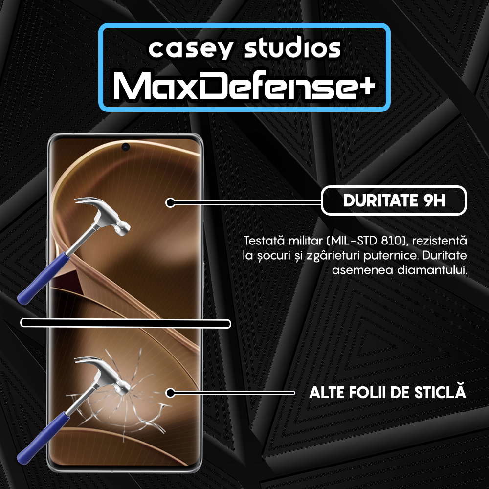 Folie Sticla MaxDefense+ - Oppo Find X6 Pro - Negru