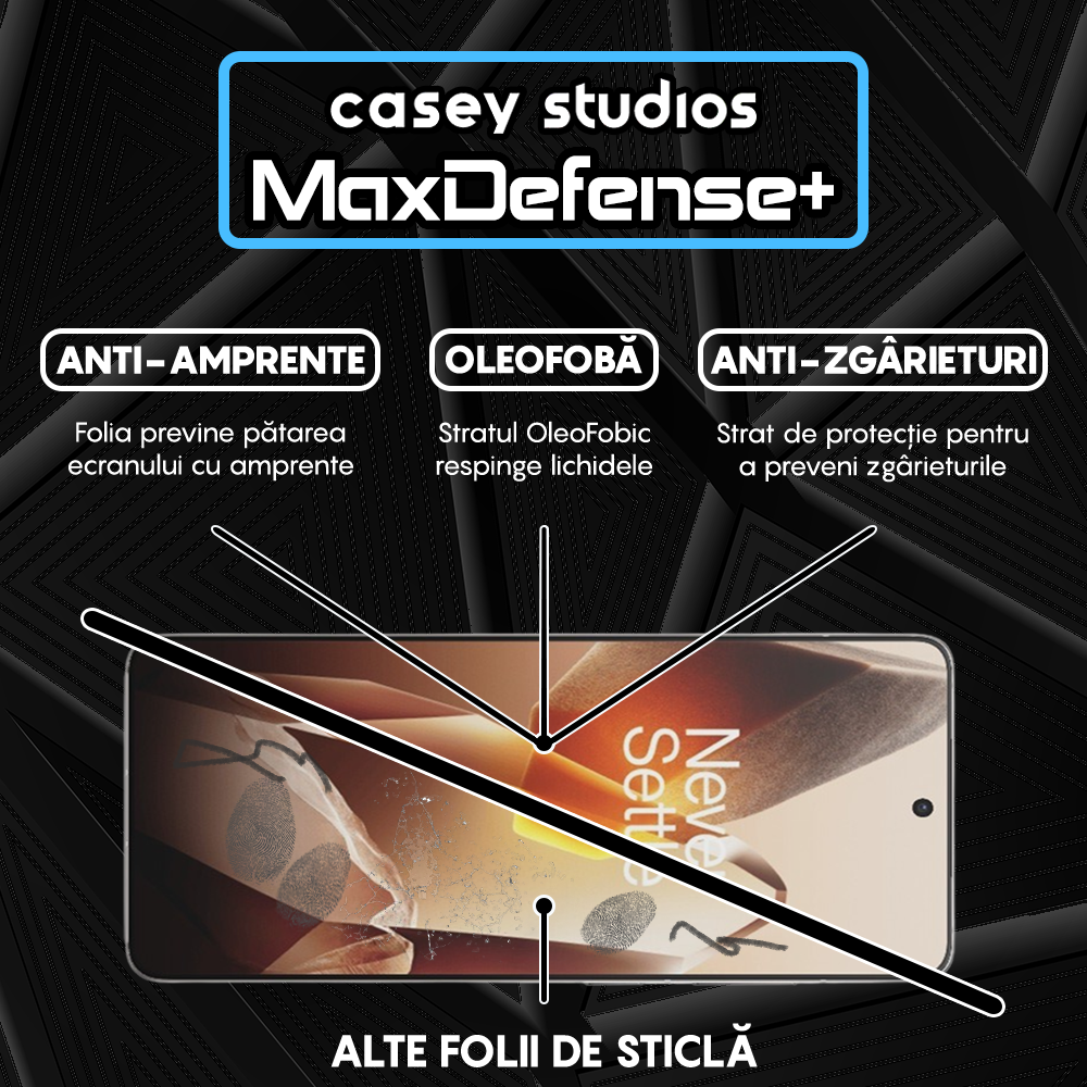 Folie Sticla MaxDefense+ - OnePlus 13R - Negru