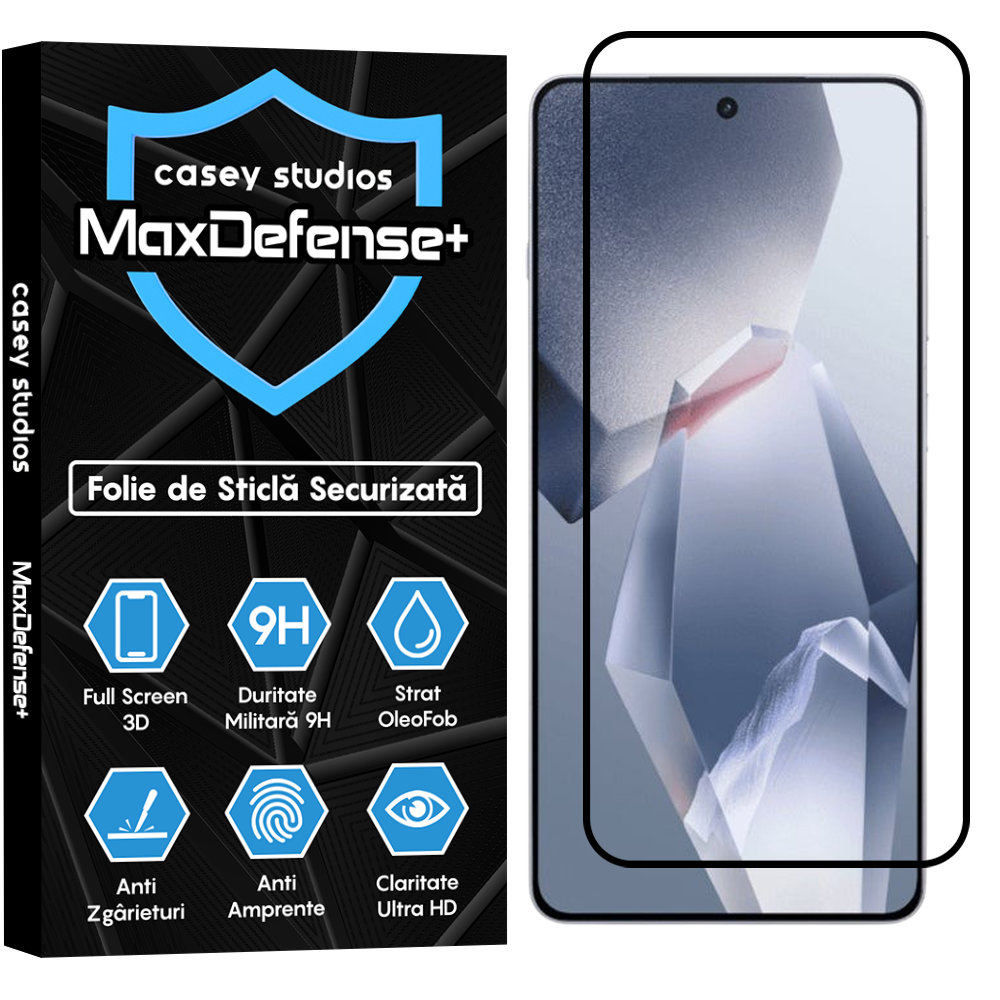 Folie Sticla MaxDefense+ - OnePlus Ace 5 Pro - Negru