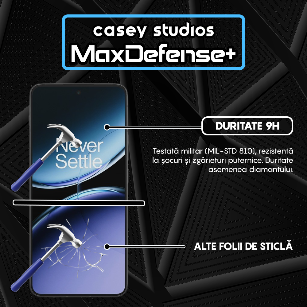 Folie Sticla MaxDefense+ - OnePlus Nord 4 - Negru