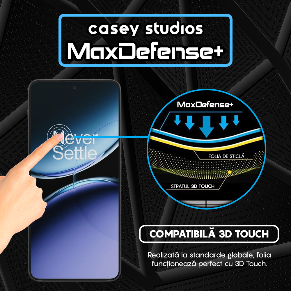 Folie Sticla MaxDefense+ - OnePlus Nord 4 - Negru