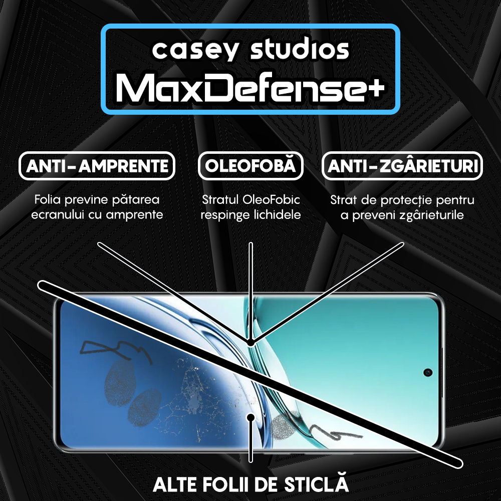 Folie Sticla MaxDefense+ - Realme 13 Pro - Negru
