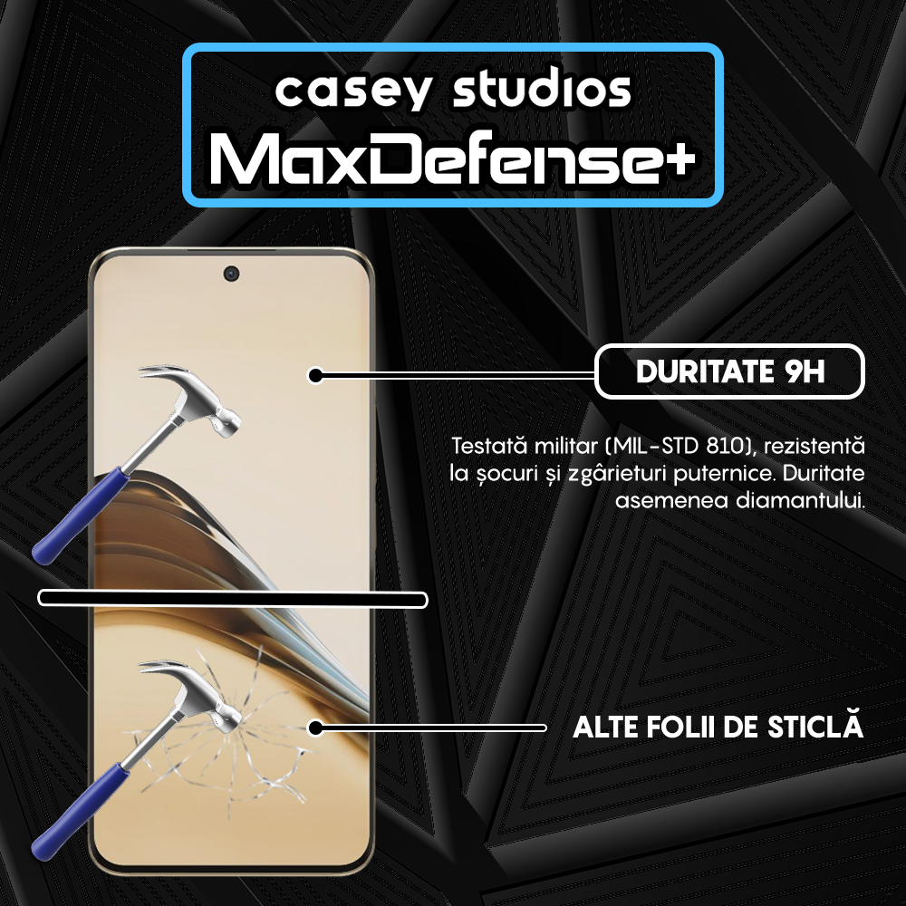 Folie Sticla MaxDefense+ - Realme 13 Pro Plus - Negru