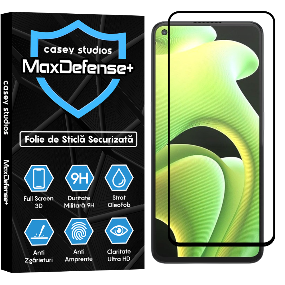Folie Sticla MaxDefense+ - Realme GT Neo 3T/GT Neo2/GT2 - Negru