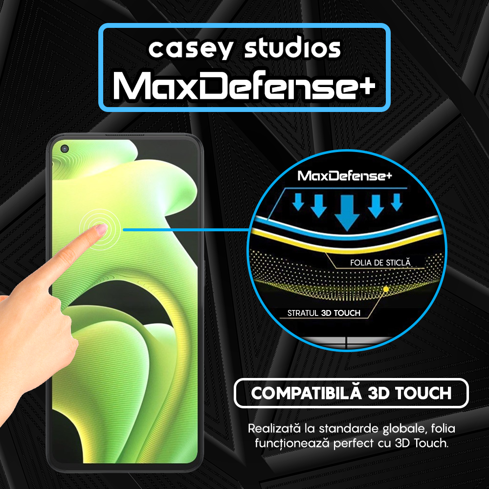 Folie Sticla MaxDefense+ - Realme GT Neo 3T/GT Neo2/GT2 - Negru