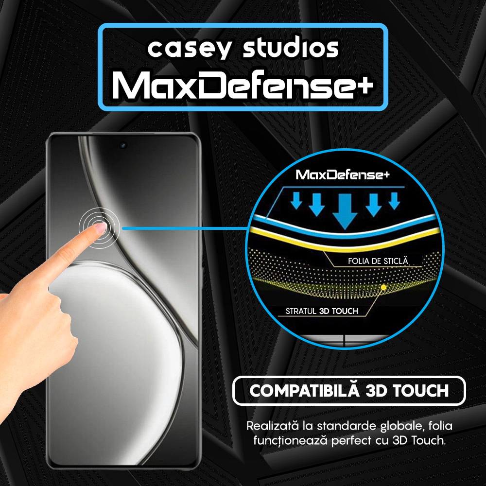 Folie Sticla MaxDefense+ - Realme GT Neo6 - Negru