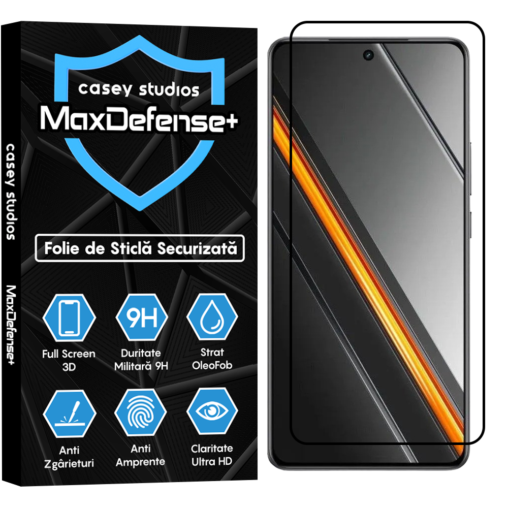 Folie Sticla MaxDefense+ - Realme Neo7 SE - Negru