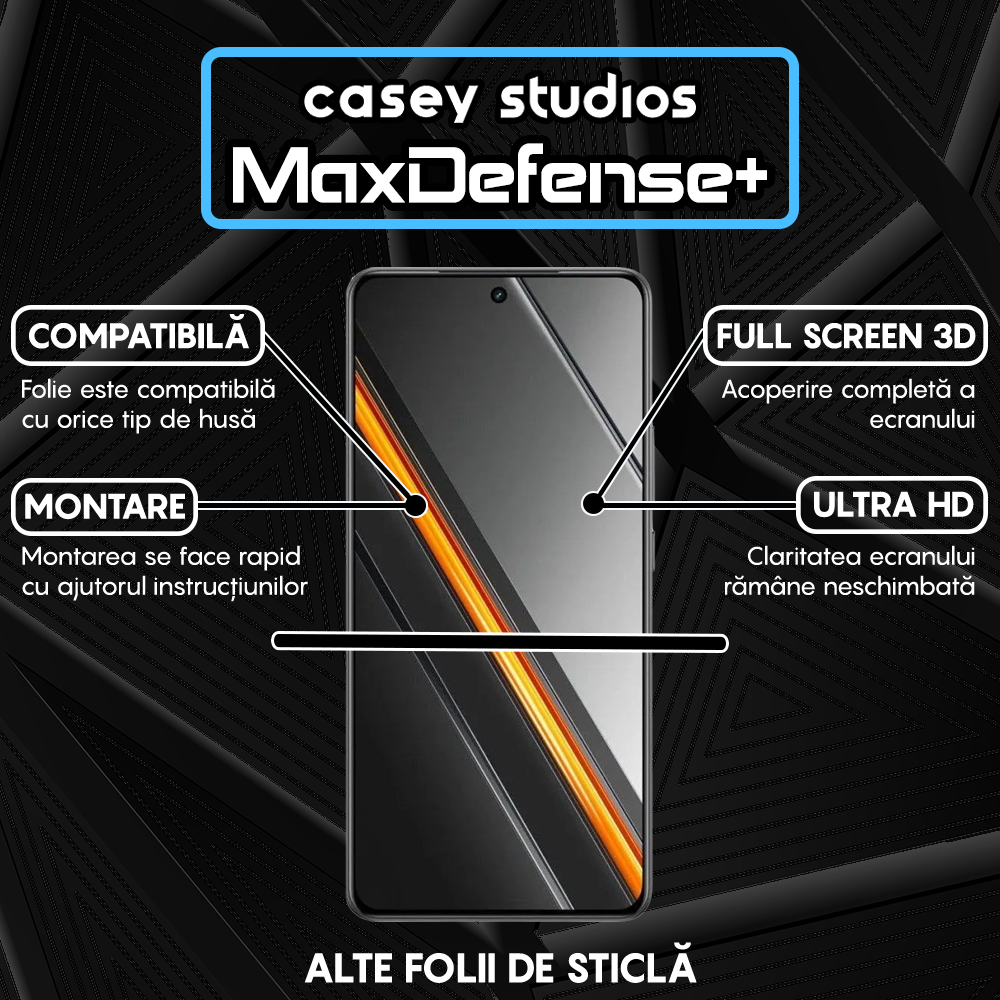 Folie Sticla MaxDefense+ - Realme Neo7 SE - Negru