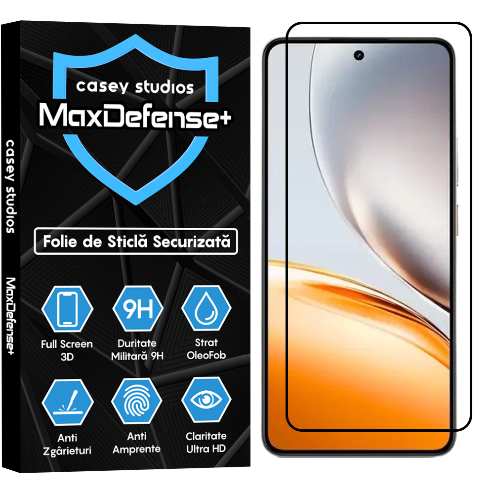 Folie Sticla MaxDefense+ - Realme Neo7x - Negru