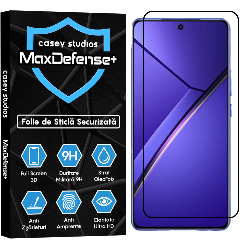 Folie Sticla MaxDefense+ - Realme Neo7 - Negru