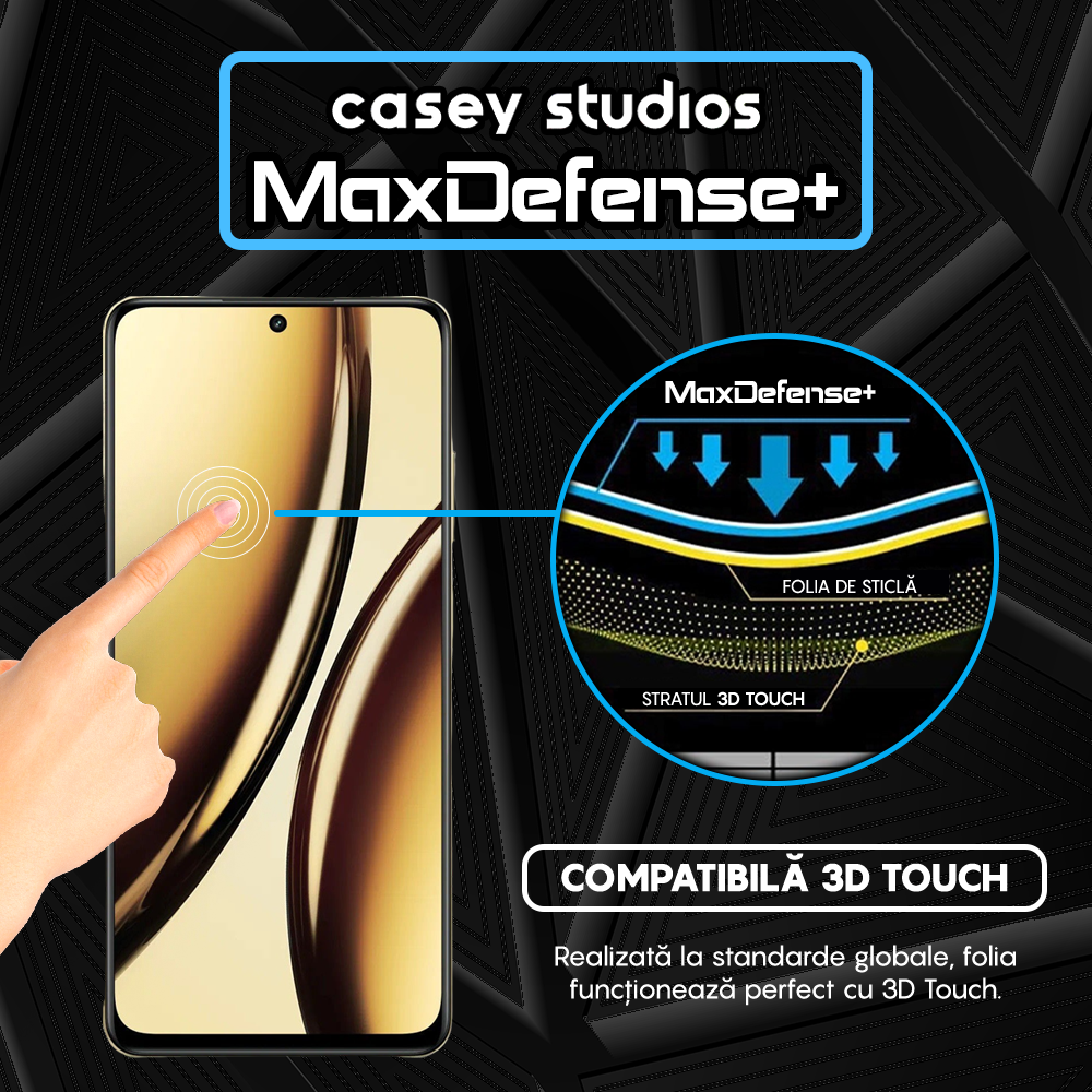 Folie Sticla MaxDefense+ - Realme Narzo N65 - Negru