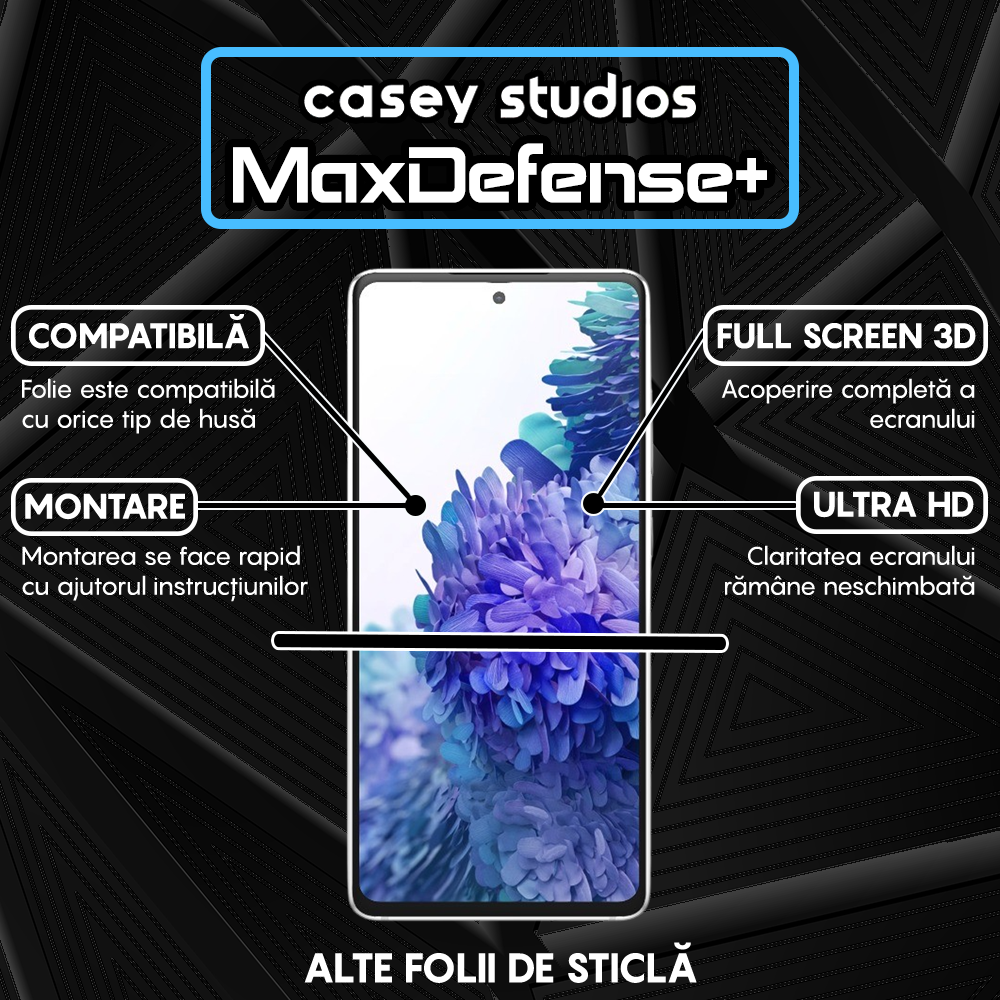 Folie Sticla MaxDefense+ - Samsung Galaxy S20 FE 4G/S20 FE 5G - Negru