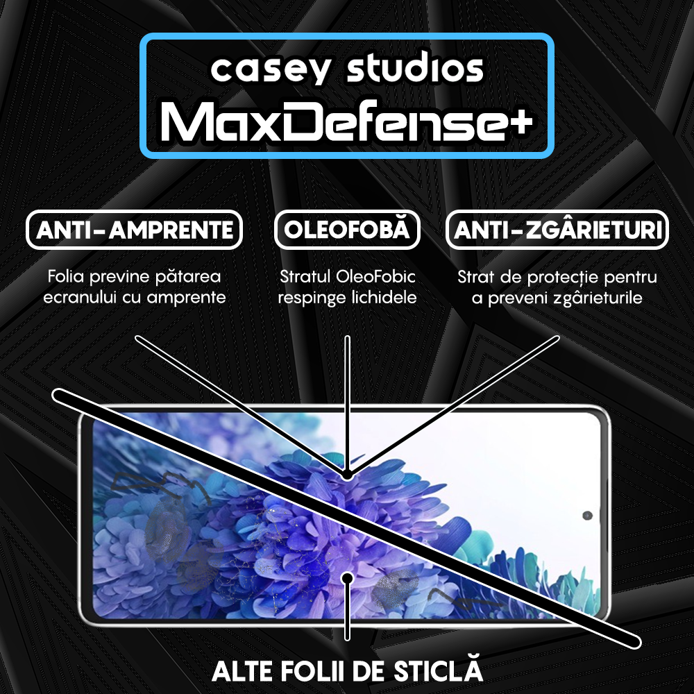 Folie Sticla MaxDefense+ - Samsung Galaxy S20 FE 4G/S20 FE 5G - Negru
