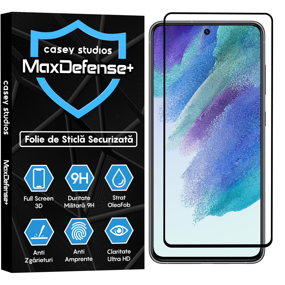 Folie Sticla MaxDefense+ - Samsung Galaxy S21 FE 5G - Negru
