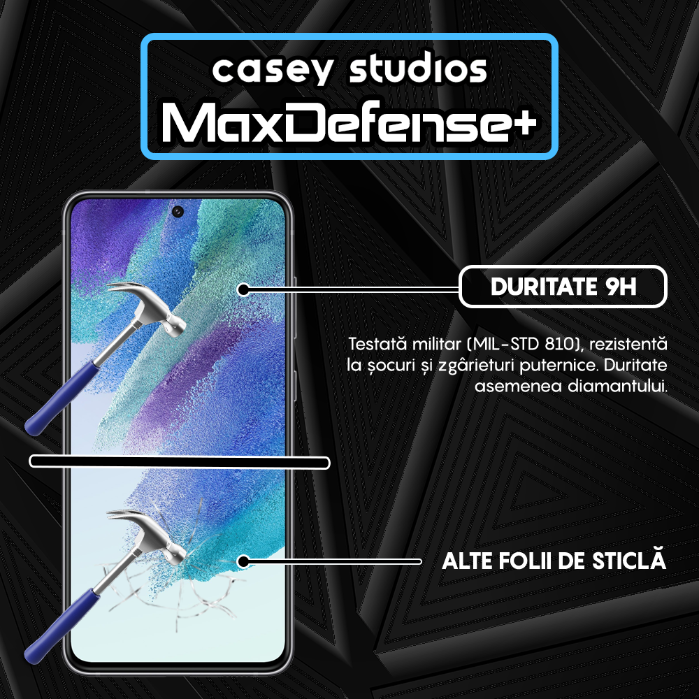 Folie Sticla MaxDefense+ - Samsung Galaxy S21 FE 5G - Negru
