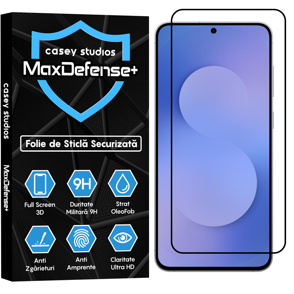 Folie Sticla MaxDefense+ - Samsung Galaxy S25 FE - Negru