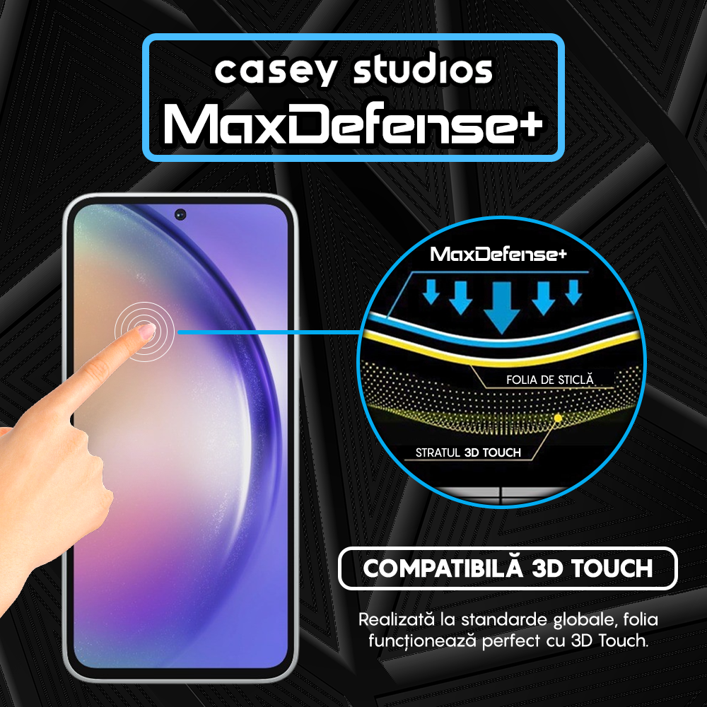 Folie Sticla MaxDefense+ - Samsung Galaxy S23 FE/A54 - Negru