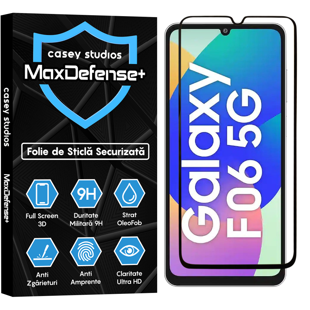 Folie Sticla MaxDefense+ - Samsung Galaxy F06 5G - Negru
