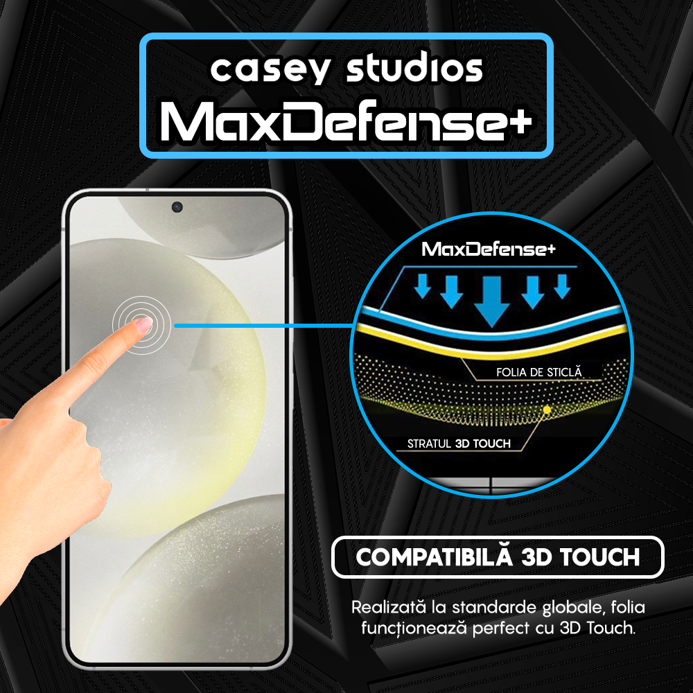 Folie Sticla MaxDefense+ - Samsung Galaxy S24 - Negru