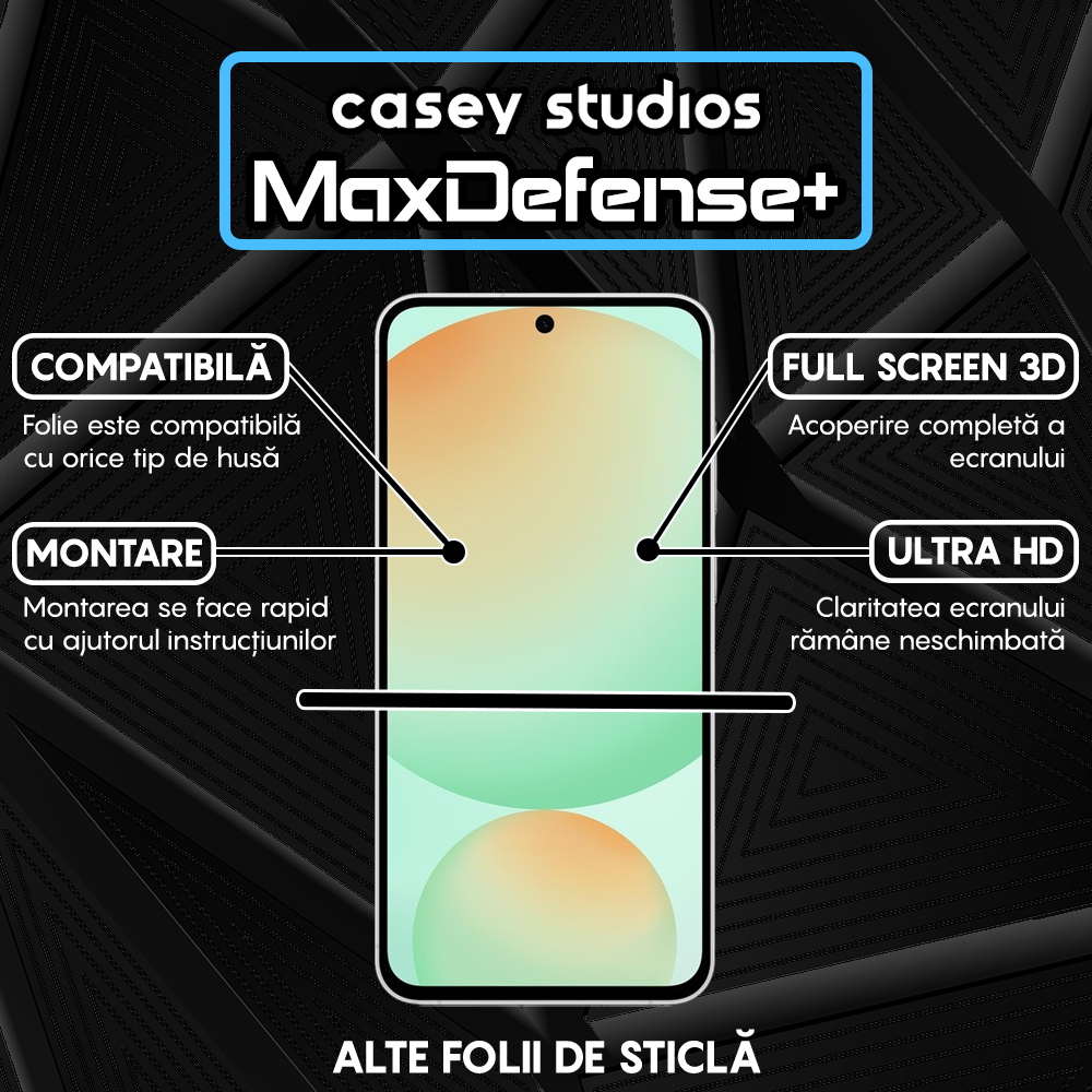 Folie Sticla MaxDefense+ - Samsung Galaxy S24 FE - Negru