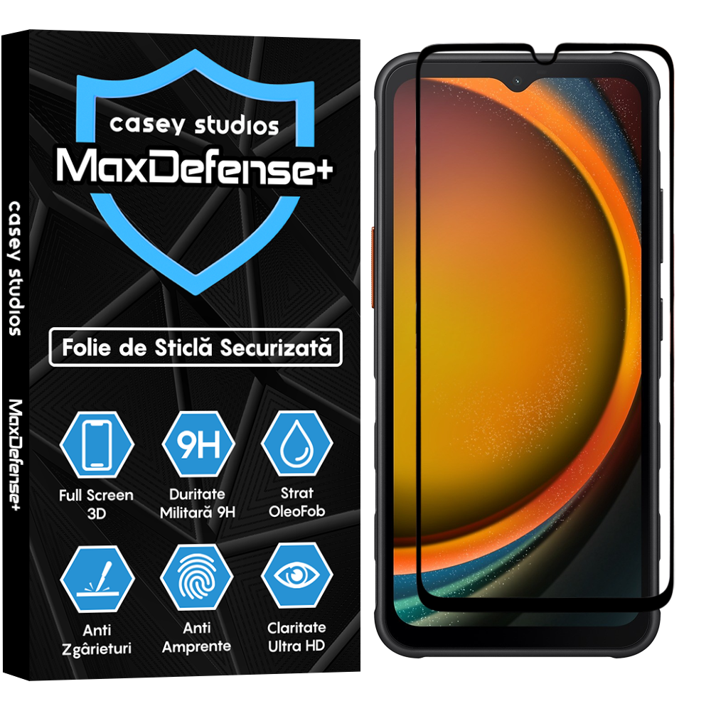 Folie Sticla MaxDefense+ - Samsung Galaxy Xcover7 - Negru