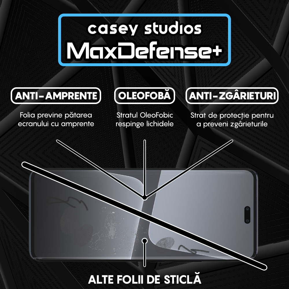 Folie Sticla MaxDefense+ - Xiaomi 13 Lite - Negru