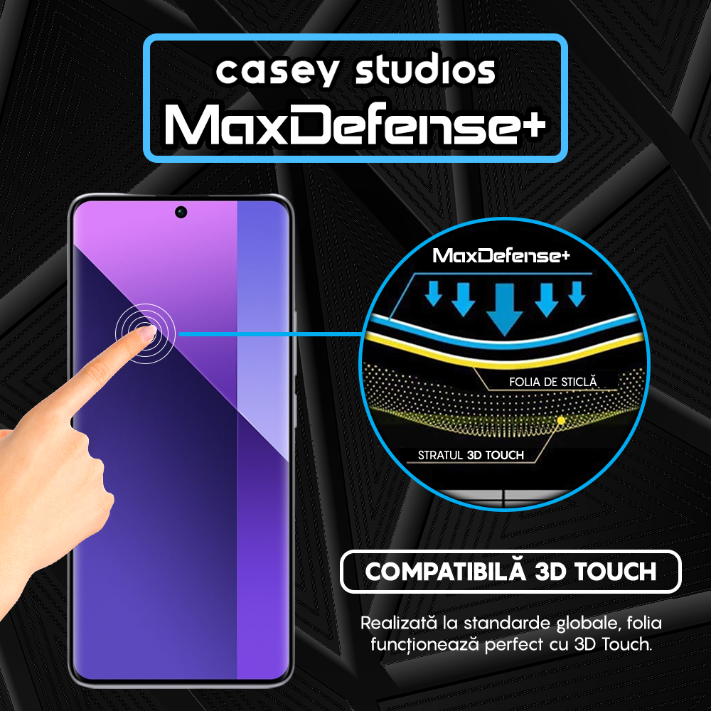 Folie Sticla MaxDefense+ - Xiaomi 13 Pro - Negru