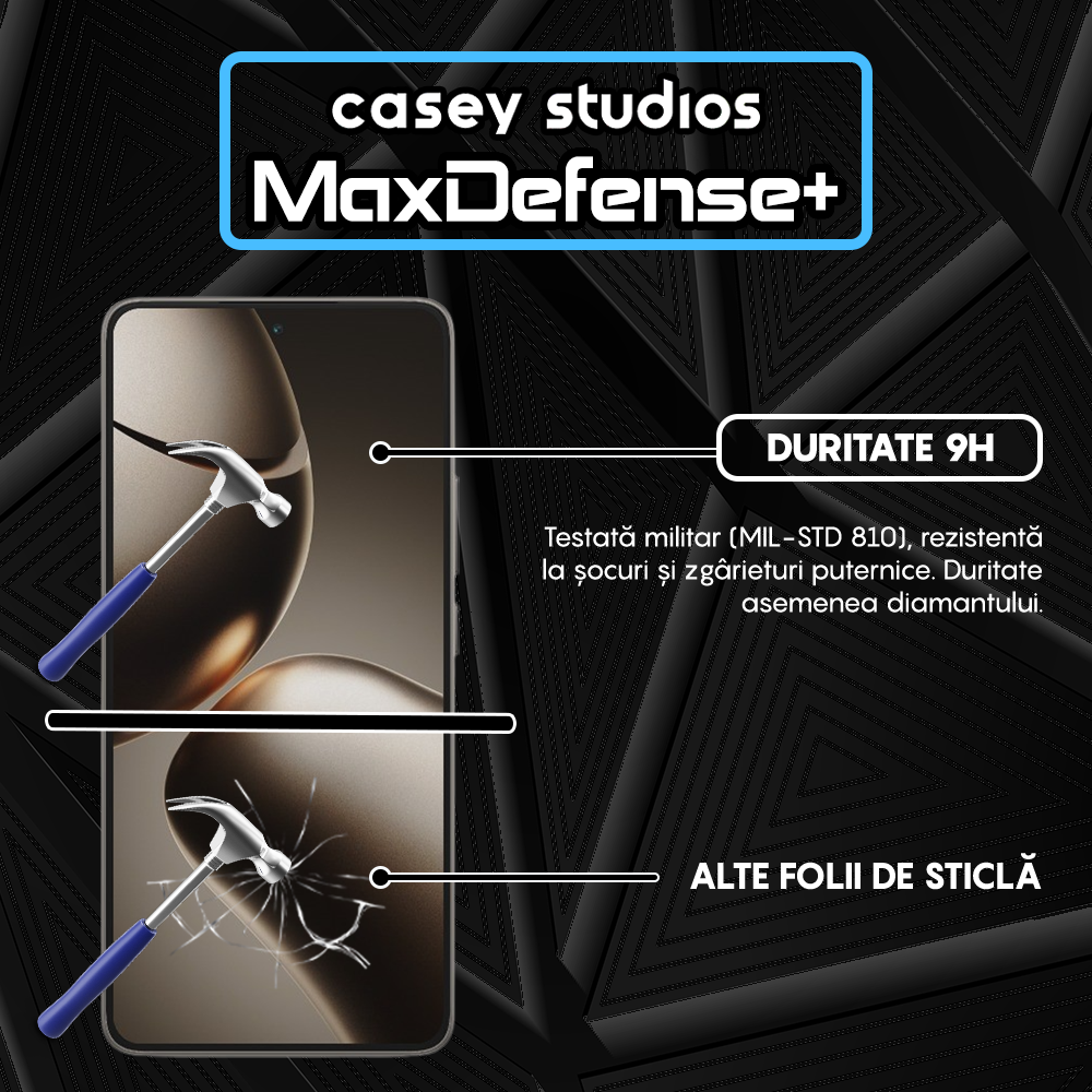 Folie Sticla MaxDefense+ - Xiaomi 14T - Negru