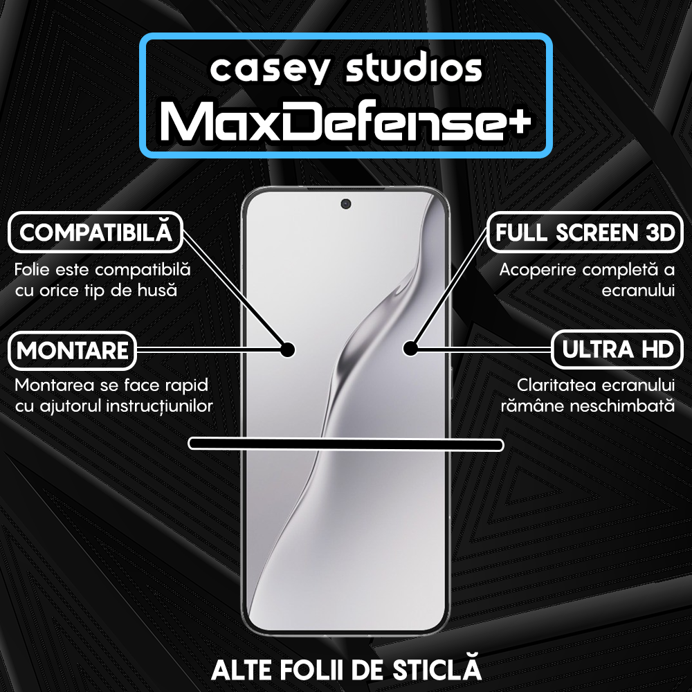 Folie Sticla MaxDefense+ - Xiaomi 15 - Negru