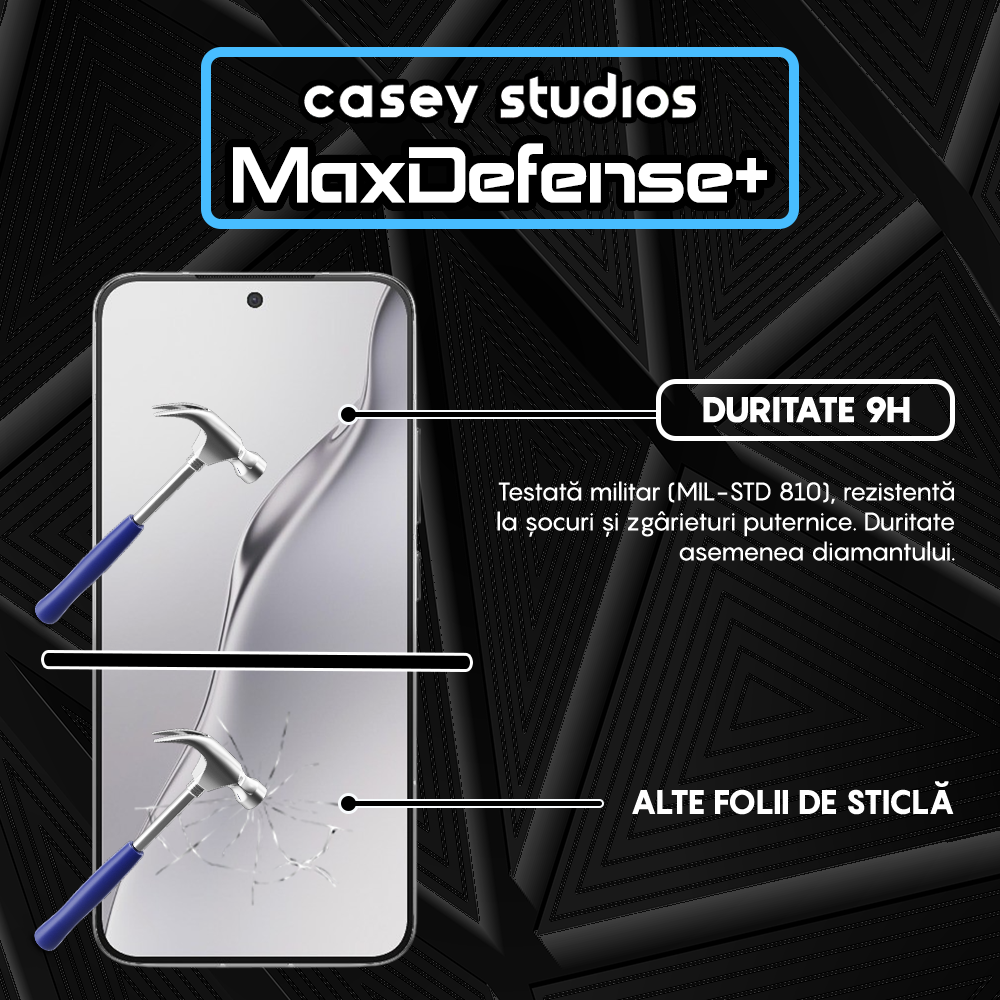Folie Sticla MaxDefense+ - Xiaomi 15 - Negru