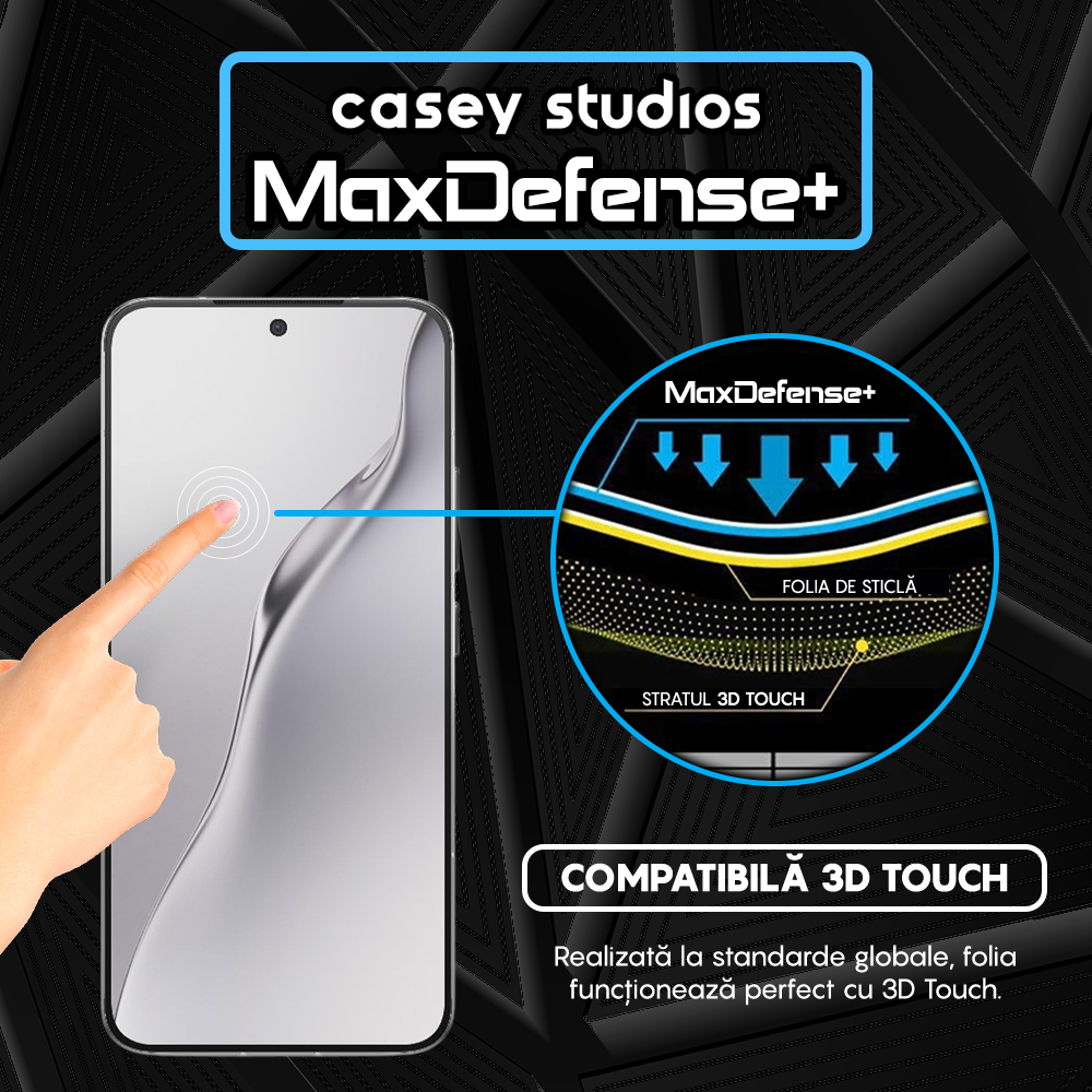 Folie Sticla MaxDefense+ - Xiaomi 15 - Negru