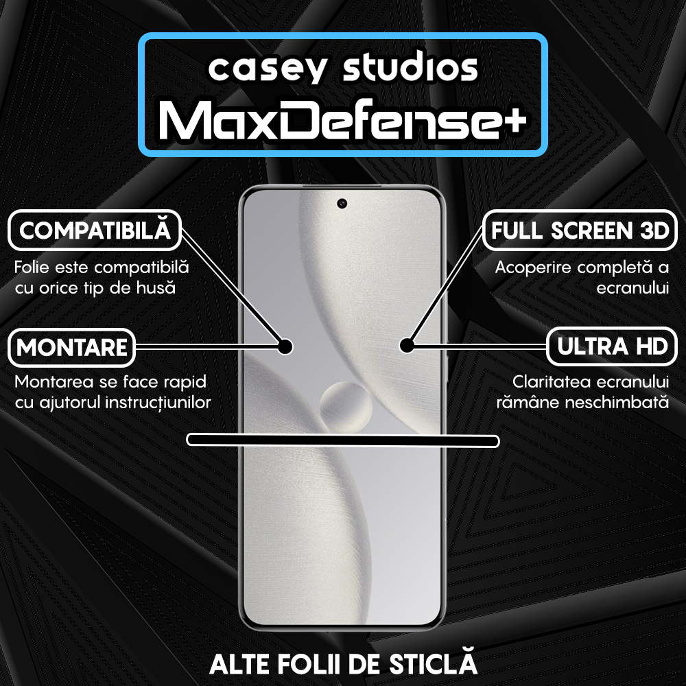 Folie Sticla MaxDefense+ - Xiaomi 15 Ultra - Negru