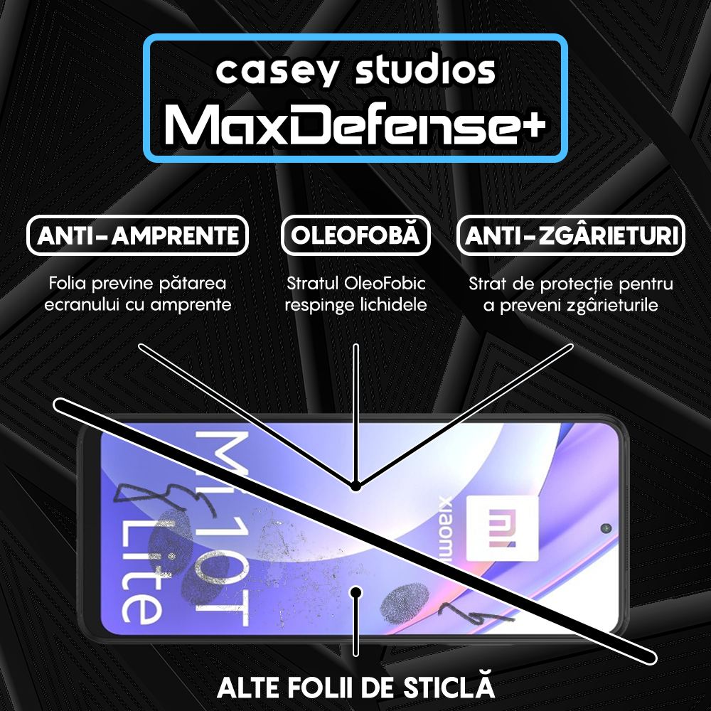 Folie Sticla MaxDefense+ - Xiaomi Mi 10T 5G/Mi 10T Lite 5G/Mi 10T Pro 5G/Poco X3/Poco X3 NFC/Poco X3 Pro/Poco X3 Pro - Negru