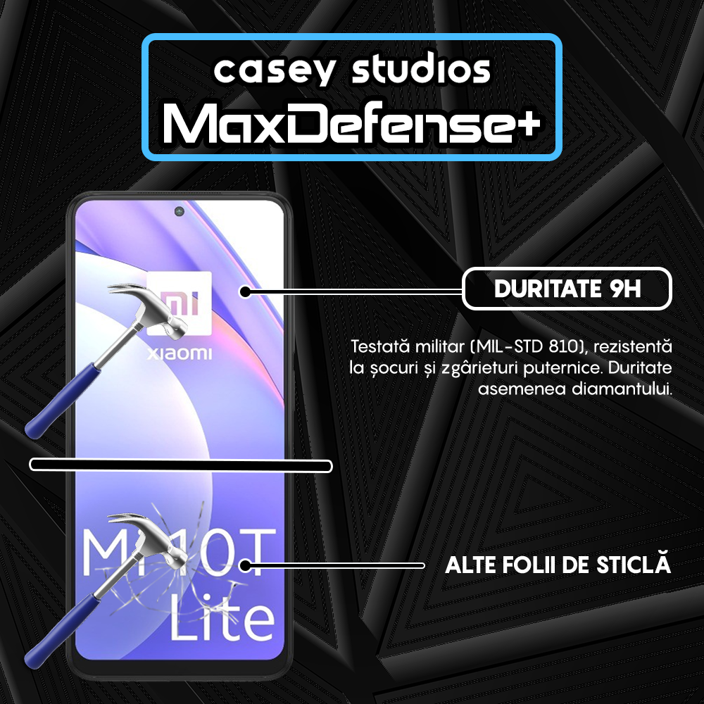 Folie Sticla MaxDefense+ - Xiaomi Mi 10T 5G/Mi 10T Lite 5G/Mi 10T Pro 5G/Poco X3/Poco X3 NFC/Poco X3 Pro/Poco X3 Pro - Negru