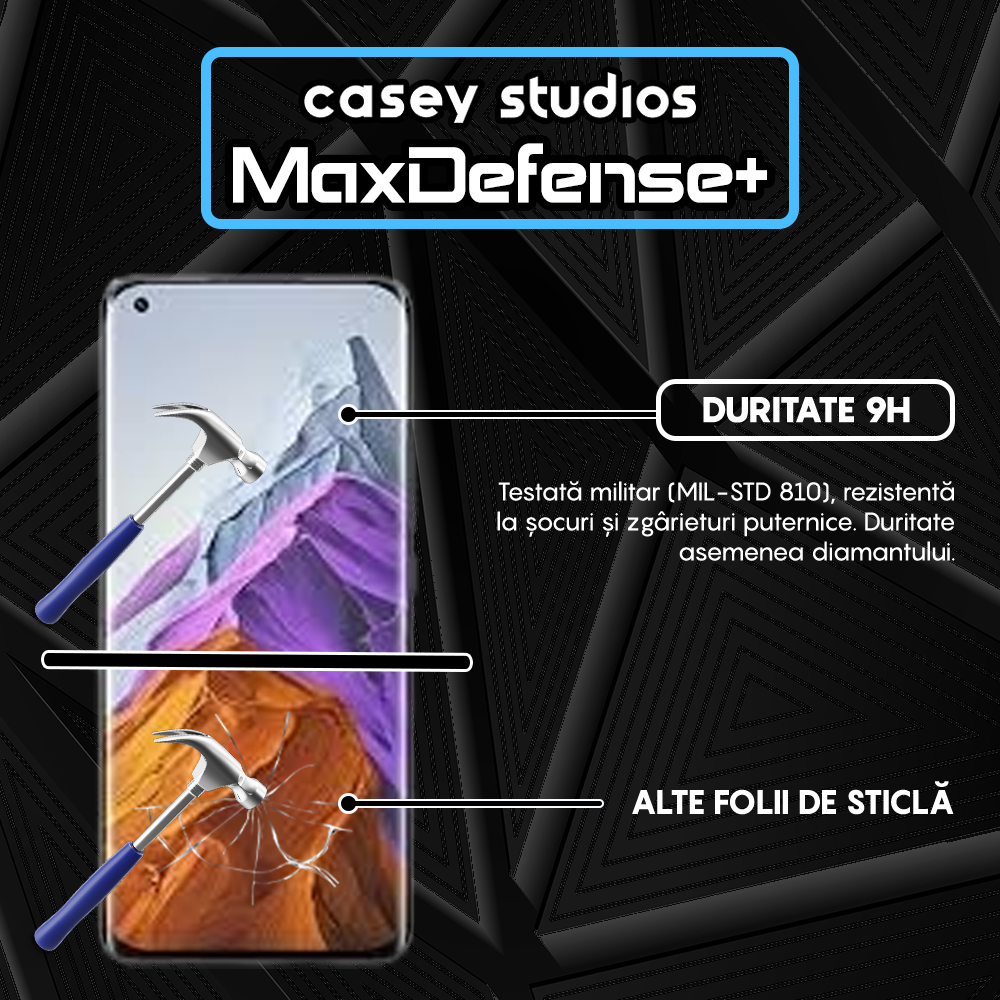 Folie Sticla MaxDefense+ - Xiaomi Mi 11/Mi 11 Pro/Mi 11 Ultra - Negru