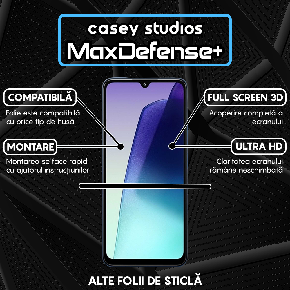 Folie Sticla MaxDefense+ - Xiaomi Poco C75 5G - Negru