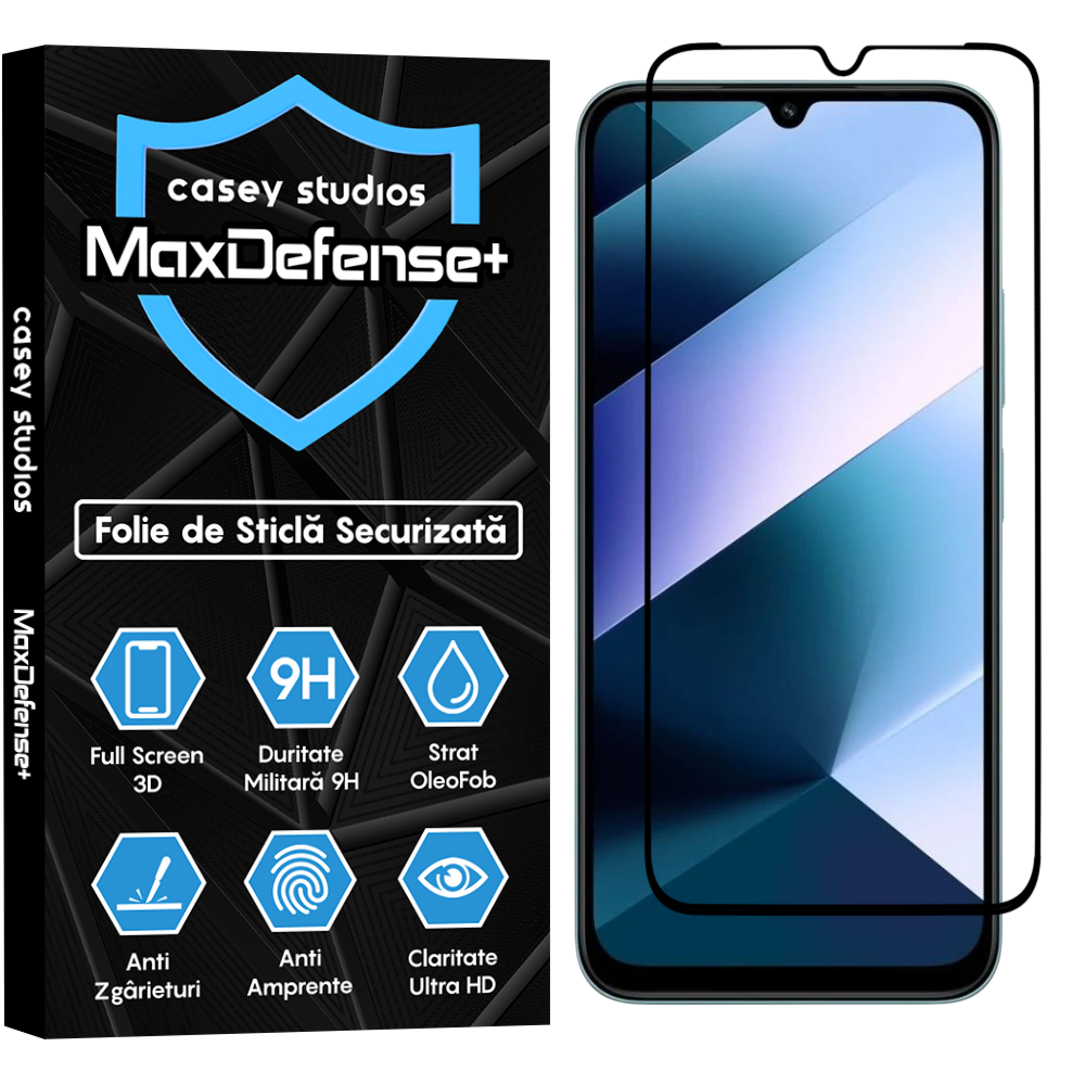 Folie Sticla MaxDefense+ - Xiaomi Poco C85 - Negru