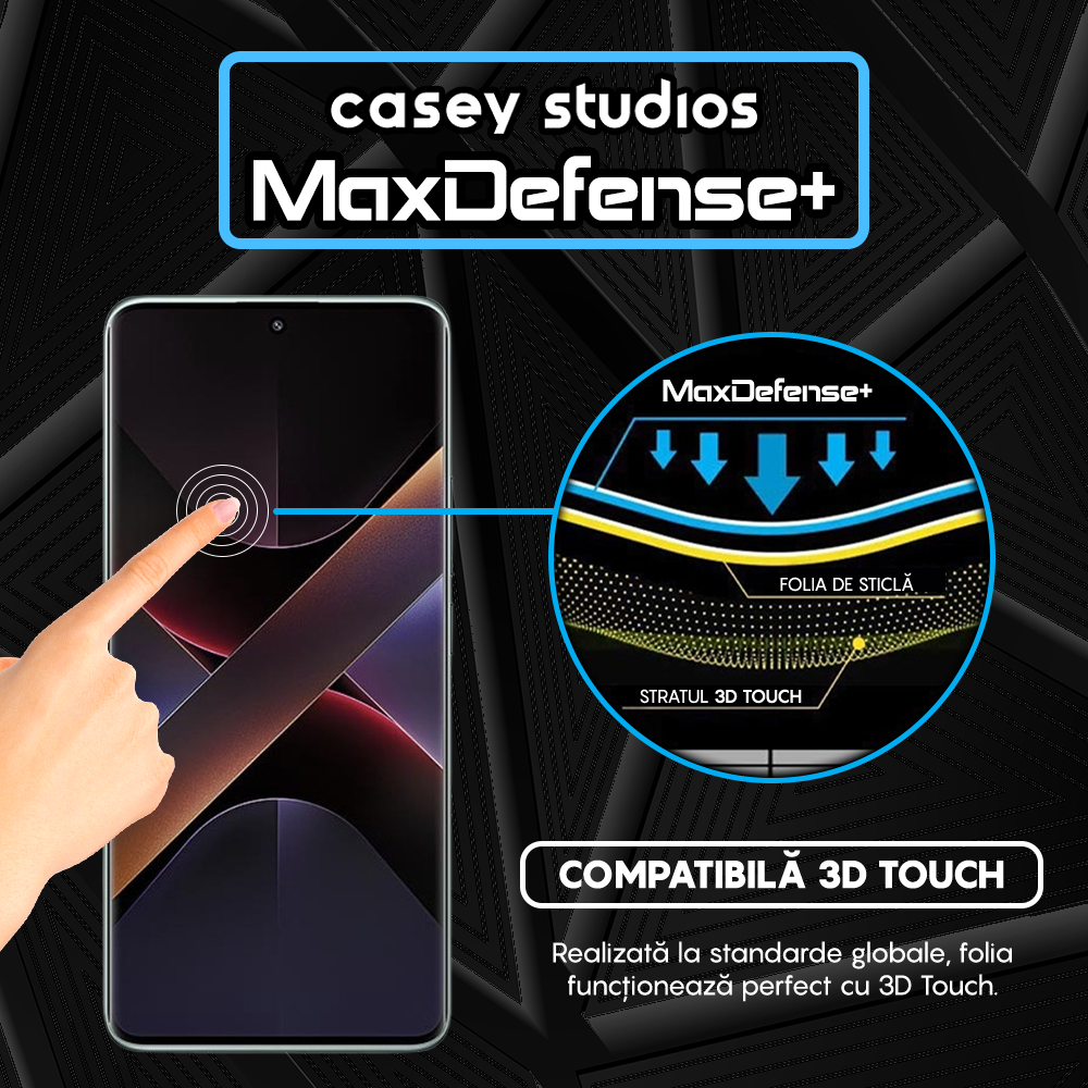 Folie Sticla MaxDefense+ - Xiaomi Poco X7 Pro - Negru