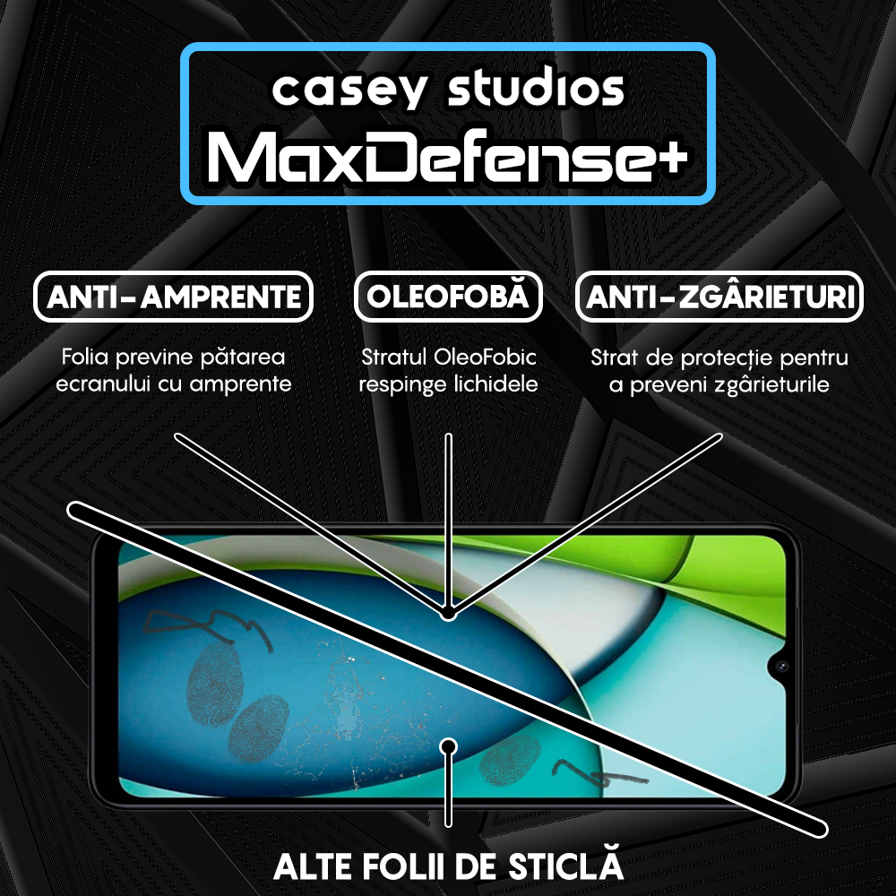 Folie Sticla MaxDefense+ - Xiaomi Redmi A3x - Negru