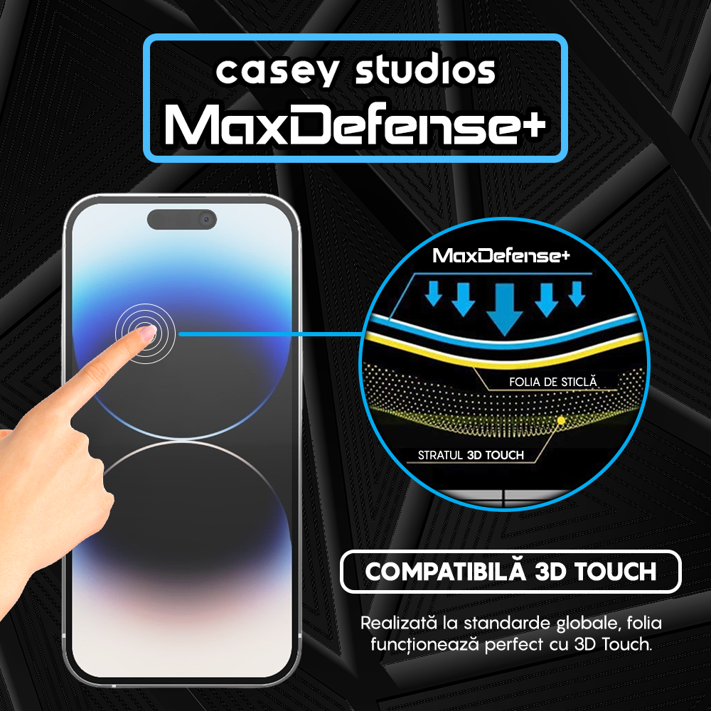 Folie Sticla MaxDefense+ - iPhone 14 Pro - Matte