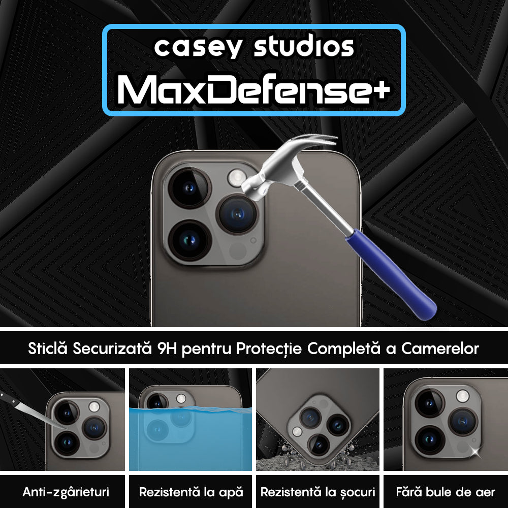 Set 2x Folie Camera MaxDefense+ - iPhone 15 Pro Max/15 Pro - Clear