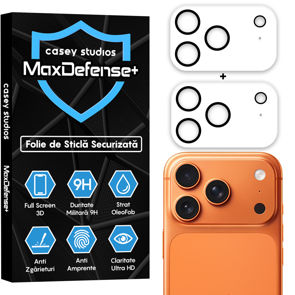Set 2x Folie Camera MaxDefense+ - iPhone 17 Pro - Clear