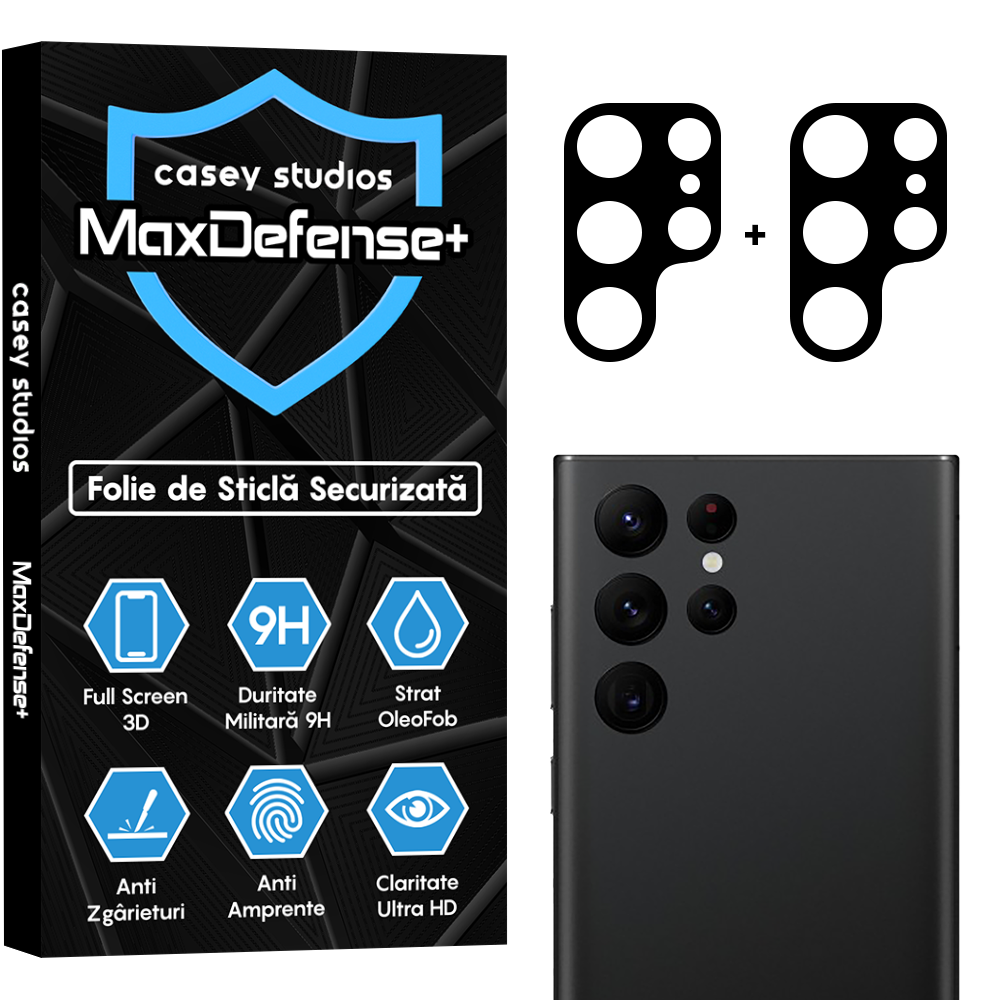 Set 2x Folie Camera MaxDefense+ - Samsung Galaxy S22 Ultra - Clear