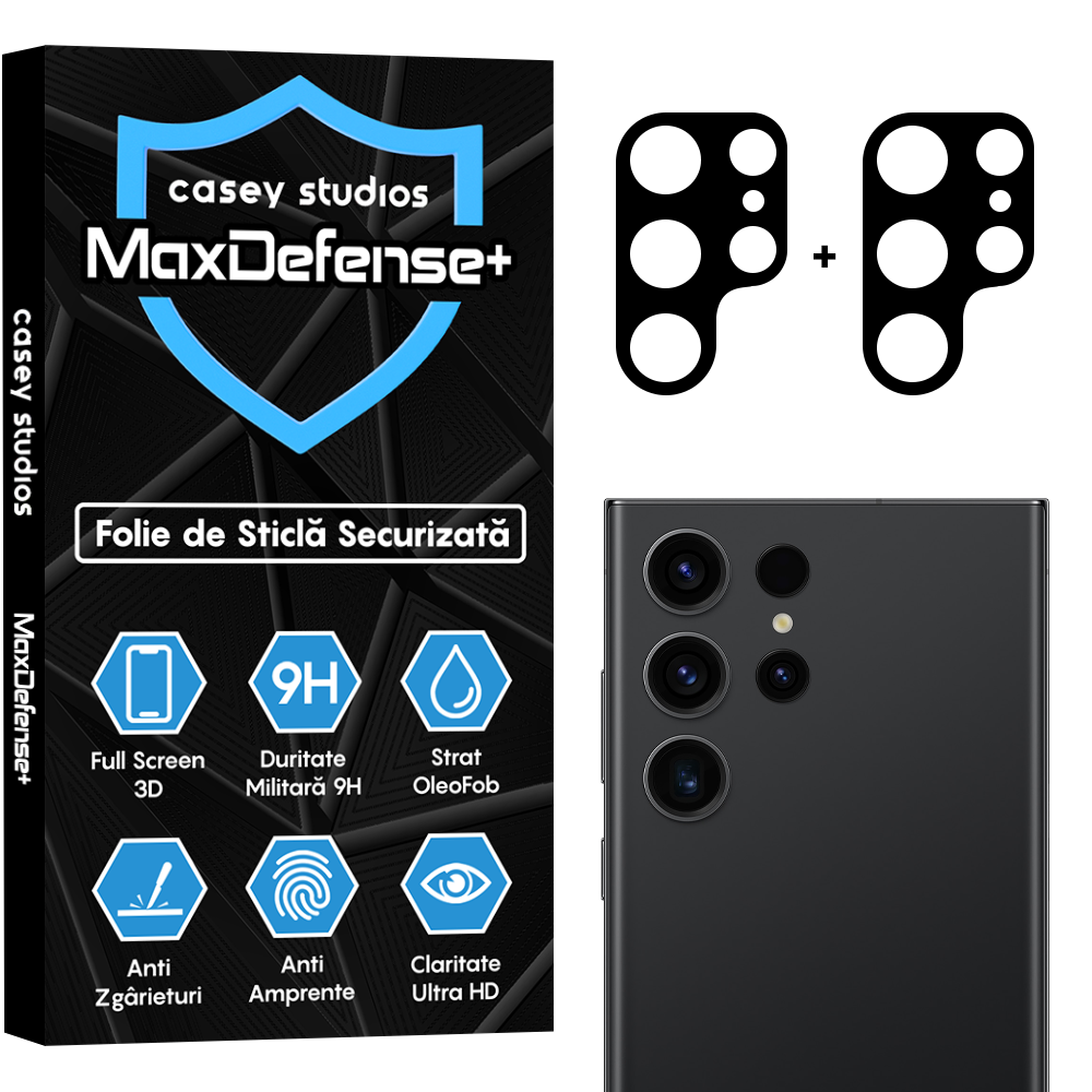 Set 2x Folie Camera MaxDefense+ - Samsung Galaxy S23 Ultra- Clear