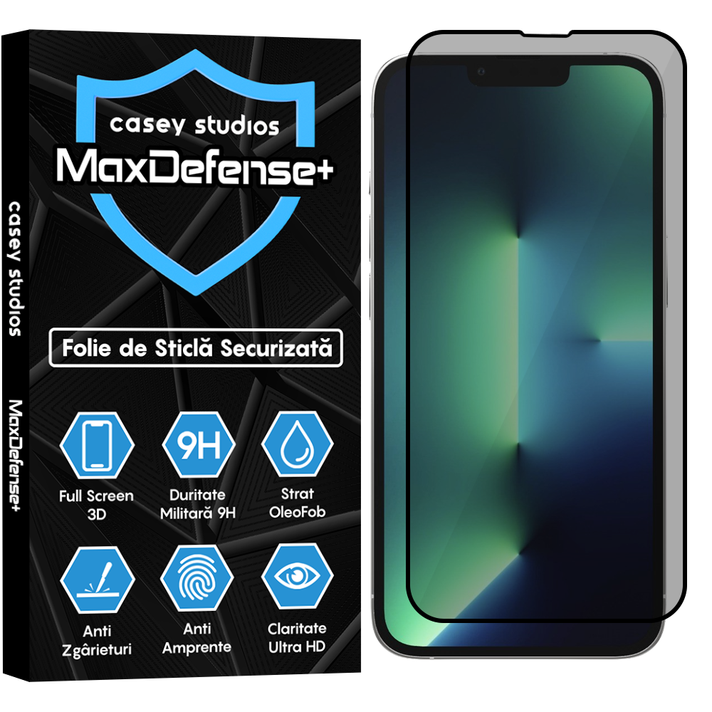 Folie Sticla MaxDefense+ - iPhone 13/13 Pro - Privacy