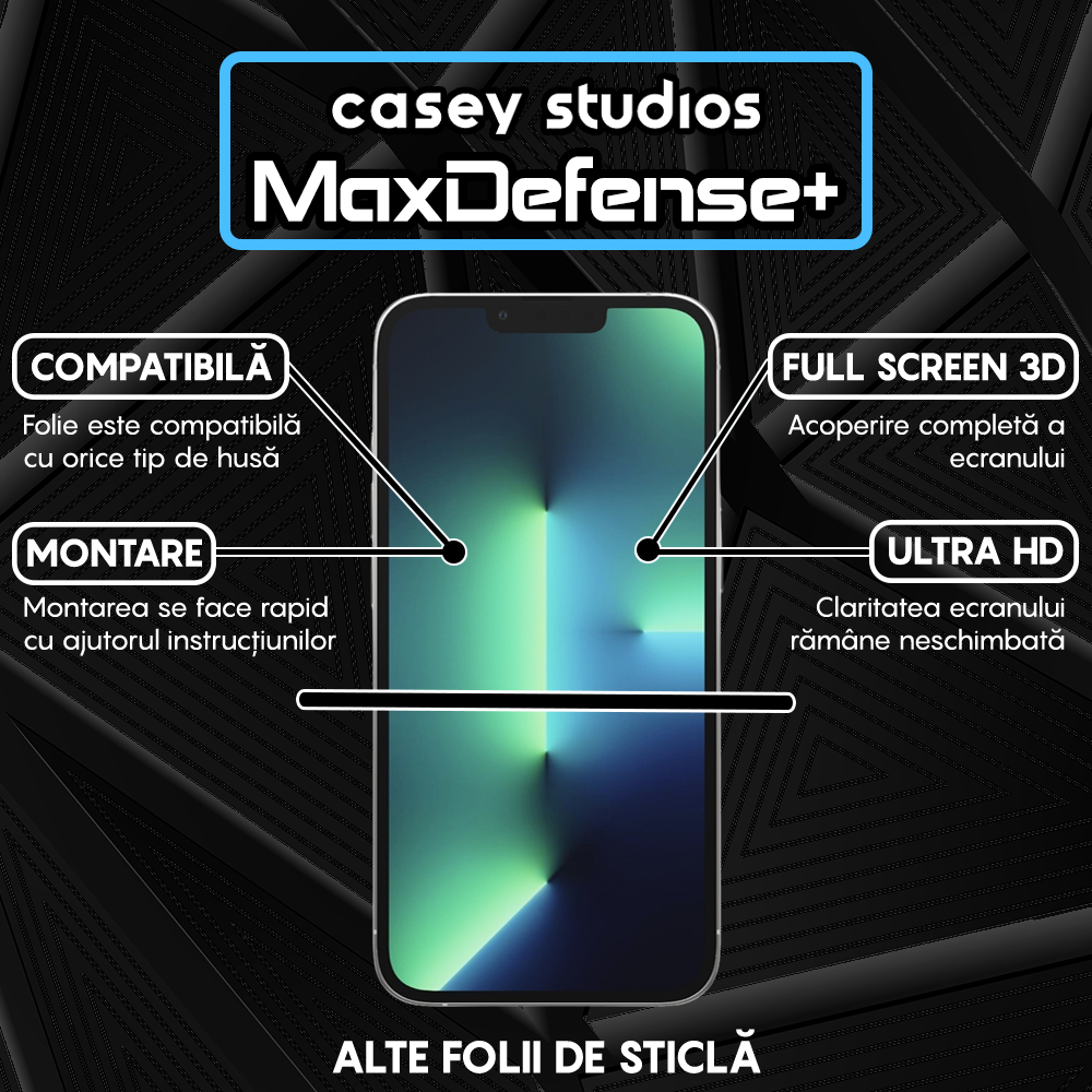Folie Sticla MaxDefense+ - iPhone 13/13 Pro - Privacy