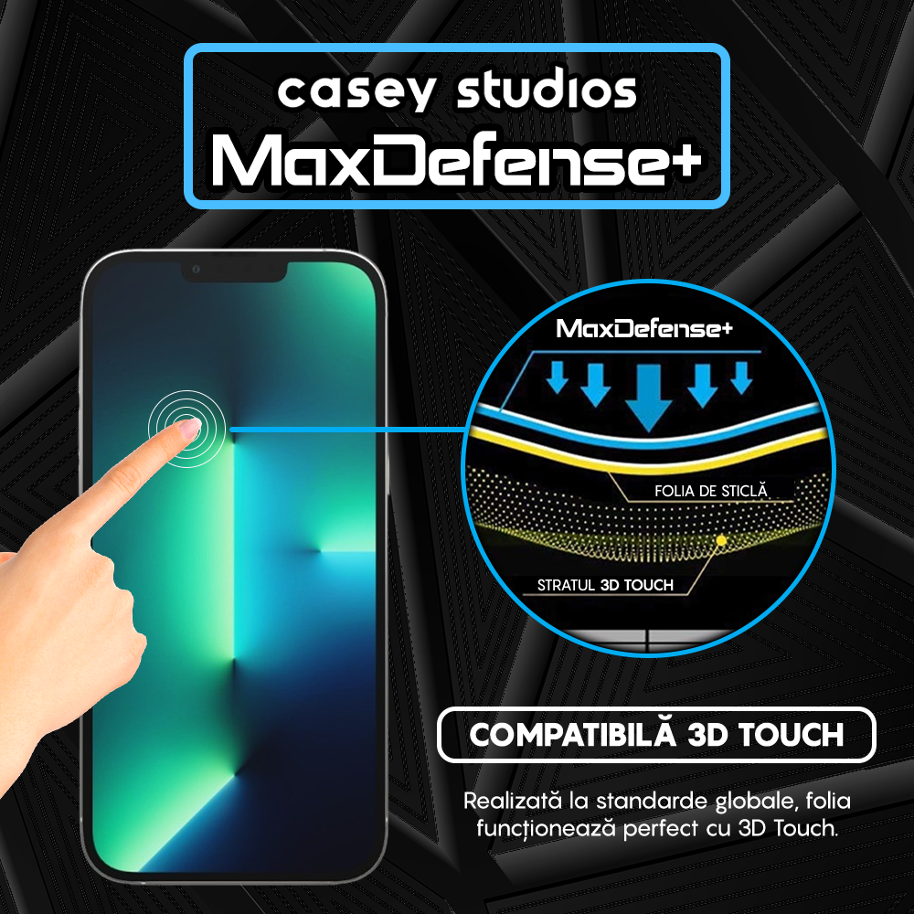 Folie Sticla MaxDefense+ - iPhone 13 Pro Max - Privacy