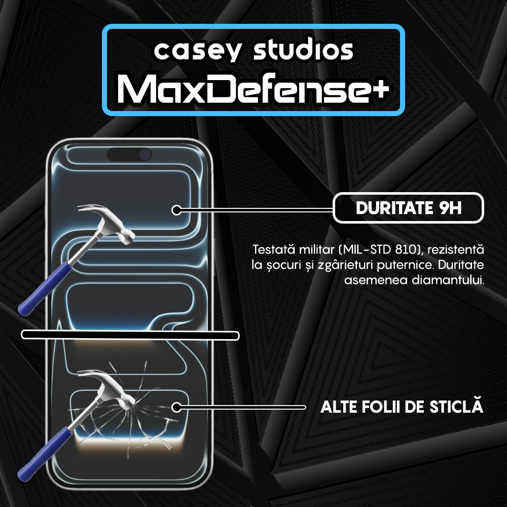 Folie Sticla MaxDefense+ - iPhone 17 Pro Max - Privacy